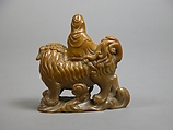 Manjusri riding a lion, Soapstone, China