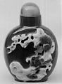 Snuff Bottle, Cameo cut agate with agate stopper, China