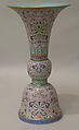 Vase from a five-piece altar set (wugong), Porcelain painted in overglaze polychrome enamels (Jingdezhen ware), China