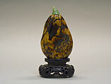 Snuff Bottle with Stopper, Yunan rock amber with glass stopper, China