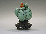 Snuff Bottle, Turquoise with red glass stopper, China