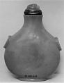 Snuff Bottle, Yellow glass with nephrite stopper, China