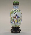 Snuff Bottle with Foreign Figures, Painted enamel on copper, China