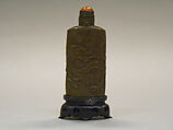 Snuff Bottle, Bronze with coral stopper, China