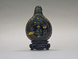 Snuff Bottle, Lacquer inlaid with mother-of-pearl, China