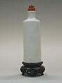 Snuff Bottle, White soft paste porcelain, amber stopper, China