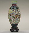 Snuff Bottle, Porcelain with jadeite stopper, China