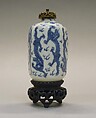 Snuff Bottle, Porcelain with brass stopper, China