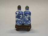 Twin Snuff Bottles, Porcelain with glass stoppers, China
