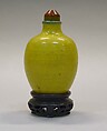 Snuff Bottle, Porcelain with amber stopper, China