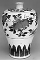 Meiping vase  with peaches, pomegranades, and fingered citrons, Porcelain painted in underglaze cobalt blue (Jingdezhen ware), China