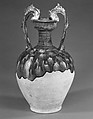 Amphora with dragon-shaped handles, Earthenware with three-color (sancai) glaze, China