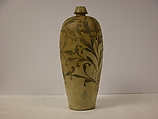 Meiping vase with flowers, Stoneware painted in black over white slip (Cizhou ware type), China