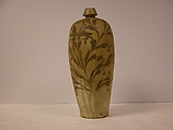 Meiping vase with flowers, Stoneware painted in black over white slip (Cizhou ware type), China