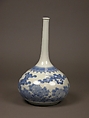 Long-Necked Bottle with Design of Chinese Children Playing Outdoors, Porcelain with underglaze blue (Hirado ware), Japan