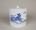 Water Jar with Lin Hejing (Lin Bu) and His Pet Crane, Porcelain with underglaze blue (Hirado ware), Japan