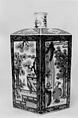 Square Flask, Porcelain with underglaze blue and overglaze polychrome enamels, gold (Arita ware, Imari type), Japan