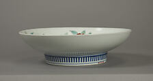 Dish with Cherry Blossoms and Bundles of Brushwood, Porcelain with underglaze blue and overglaze polychrome enamels (Hizen ware, Nabeshima type), Japan