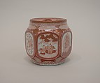 Jar with cover, Porcelain decorated in red and gold (Koto ware), Japan