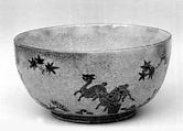 Bowl, Faience, the glaze with bold crackle; decorated in colored enamels (Satsuma ware), Japan