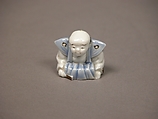 Chinese child with musical instrument, Porcelain with underglaze blue and iron decoration (Hirado ware), Japan