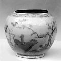 Jar with cover, White porcelain decorated with blue under the glaze (Hirado ware), Japan