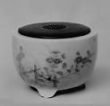 Covered censer, White porcelain decorated with blue under the glaze (Hirado ware), Japan