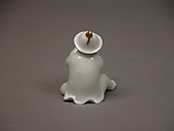 Boy Blowing a Horn, White porcelain with incised decoration and gold (Hirado ware), Japan