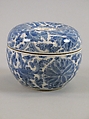 Box with perforated cover, Porcelain painted in underglaze cobalt blue (Jingdezhen ware), China