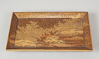 Tray, Gold on black lacquer ground, Japan