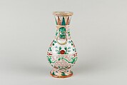 Vase, Porcelain painted with colored enamels over transparent glaze, China