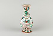 Vase, Porcelain painted with colored enamels over transparent glaze, China