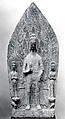 Maitreya with attendant bodhisattvas, Limestone, China