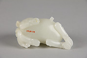 Fantastic animal carrying books, Jade (nephrite), China