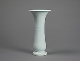 Vase in the shape of an ancient ritual cup (zhi) (one of a pair), Porcelain with clair de lune glaze (Jingdezhen ware), China