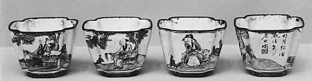 Square Cup, Painted enamel, China