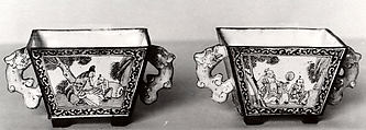 Square Cup with Handle, Painted enamel, China
