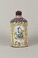 Bottle and stopper, Enamel on copper, China