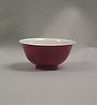 Cup, Porcelain with crimson pink glaze, China