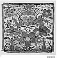 Badge with Five-Clawed Dragon Surrounded by Plum Blossoms, Silk and metallic-thread embroidery on plain-weave silk, China