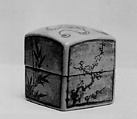 Incense box, Pottery with glaze; reddish brown decorations (Banko ware), Japan