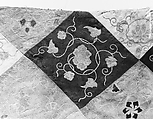 Embroidered Patchwork Panel, Silk needle-loop embroidery over gilt paper on simple gauze silk, silk damask, silk satin, and plain weave silk, China