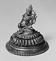 Seated Padmapani, the Lotus-Bearing Bodhisattva, Bronze with silver and copper inlay, India (Bengal) or Bangladesh