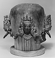 Linga Cover with Four Faces of Shiva (Caturmukhalinga), Copper alloy, Nepal (Kathmandu Valley)