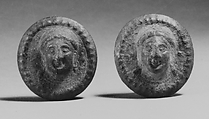 Two Rondels with Heads, Bronze, Pakistan (ancient region of Gandhara)