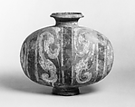 Cocoon-Shaped Jar, Grey earthenware with painted decoration, China