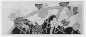 Kosode Fragment
, Ground of white satin damask (rinzu), Japan