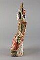 Figure of a sitting woman, Stoneware painted in overglaze polychrome enamels, China