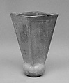 Vase, Clay with an inlaid design of white slip and touches of blue under a glaze clouded with white; (Korai type), Japan