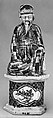 Figure of a seated immortal, Porcelain with polychrome enamel over the biscuit (Jingdezhen ware), China